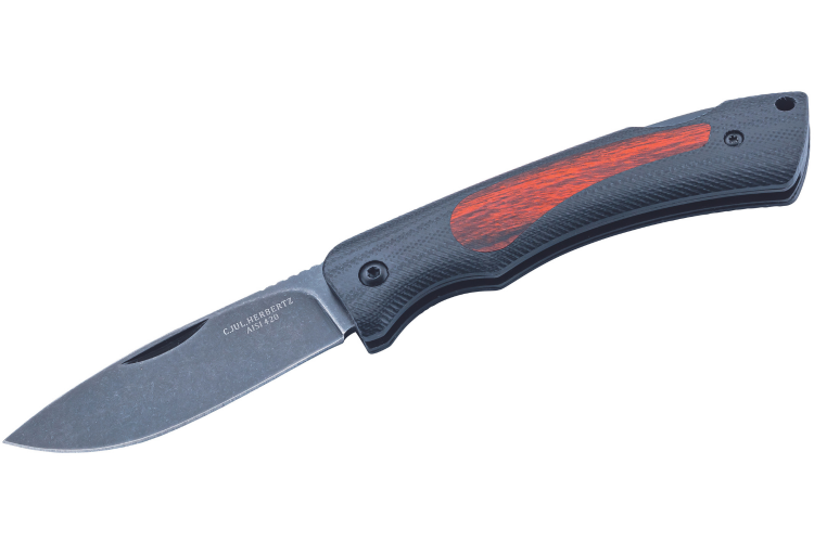 Couteau pliant Herbertz 599110 lame drop point manche en G10 bleu nuit/pakkawood 10cm