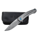 Couteau pliant MKM Arvenis By FOX Knives MK.FX01D manche titanium/damas 12cm + étui