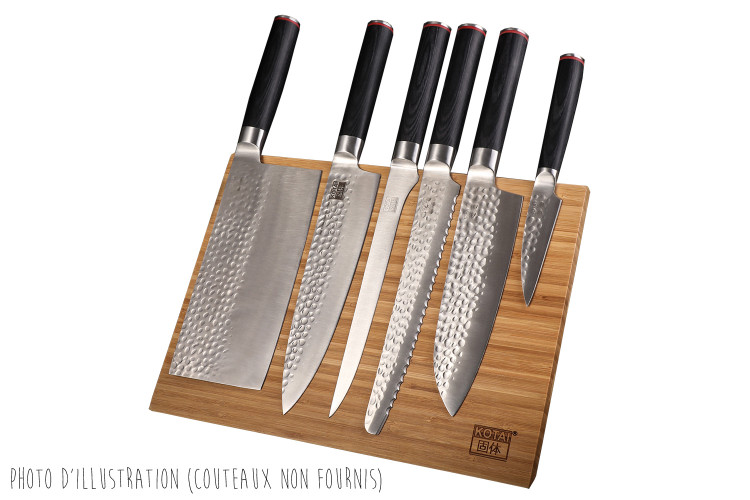 Porte-couteaux magn&eacute;tique pliable Kotai en bambou 30x22cm