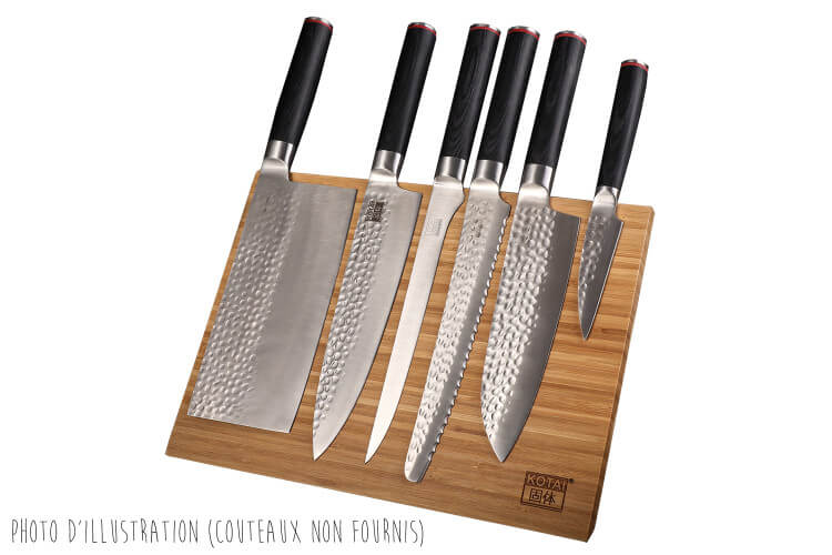 Porte-couteaux magnétique pliable Kotai en bambou 30x22cm