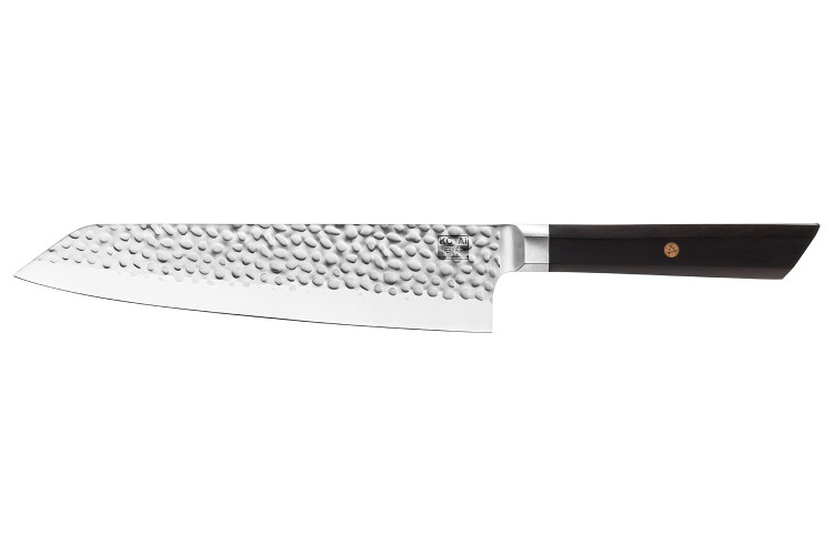Couteau de chef kiritsuke Kotai lame martel&eacute;e 20cm manche &eacute;b&egrave;ne avec fourreau