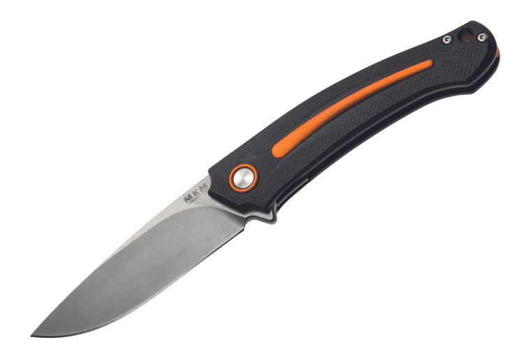 Couteau pliant MKM Arvenis MK.FX01MGOR By FOX knives manche en G10 noir/Alu orange 12cm+ &eacute;tui