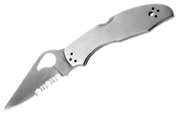 Couteau pliant Spyderco BYRD Meadowlark 2 à dents tout inox 10cm