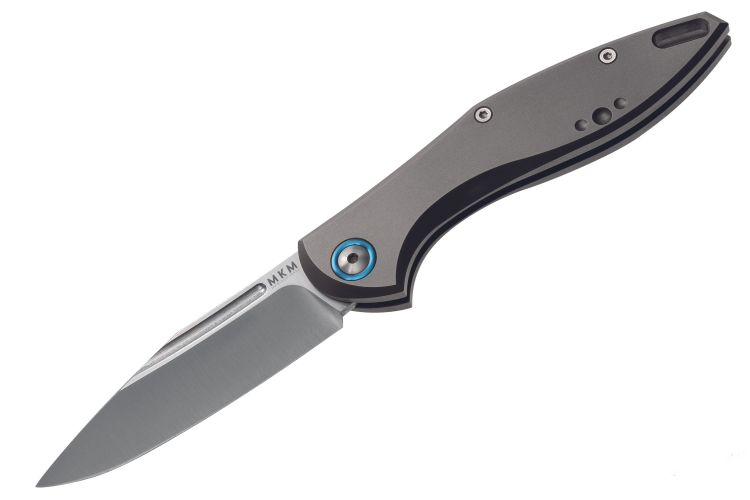 Couteau pliant MKM Fara By Mercury MK.MY01T manche en titanium gris 10cm + &eacute;tui
