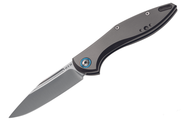 Couteau pliant MKM Fara By Mercury MK.MY01T manche en titanium gris 10cm + étui