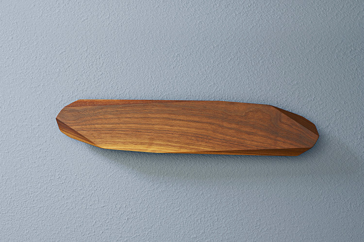 Barre magnétique artisanale haut de gamme Noyer 40cm pour 5 couteaux