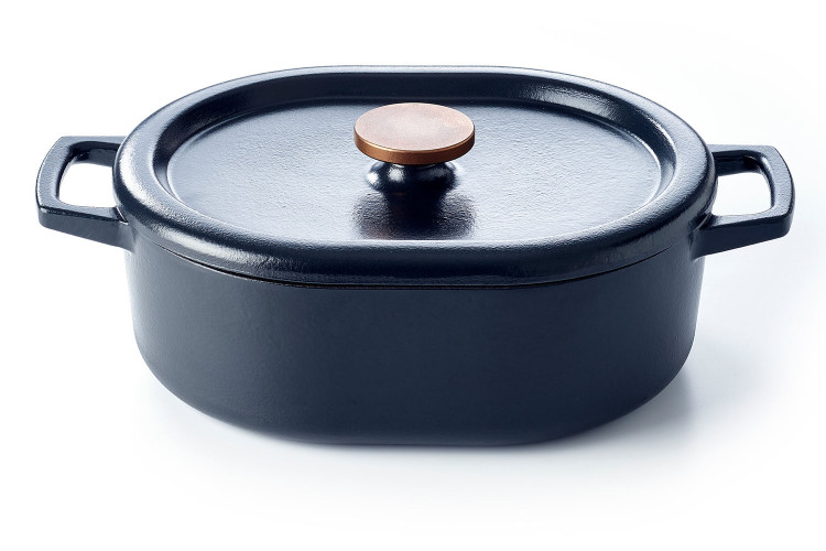 Cocotte ovale Beka Nori en fonte &eacute;maill&eacute;e 31cm
