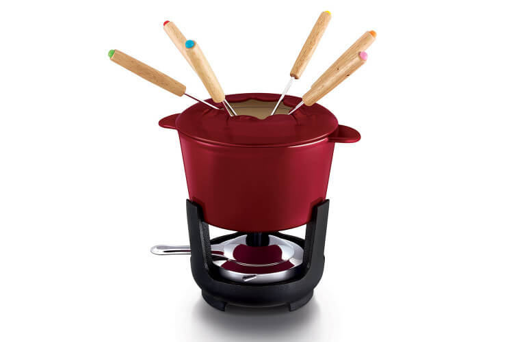 Service à fondue Beka Arome en fonte émaillée pour 6 personnes - Coloris rouge