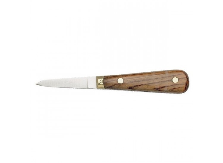 Couteau &agrave; huitre lancette manche palissandre lame inox