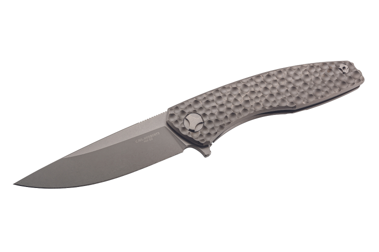 Couteau pliant Herbertz 593013 manche en titane textur&eacute; TC4 gris 12,5cm