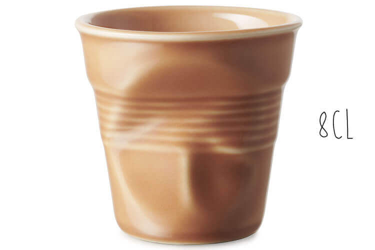 Tasse Revol Espresso Froissé 8cl en porcelaine Terre de Sienne