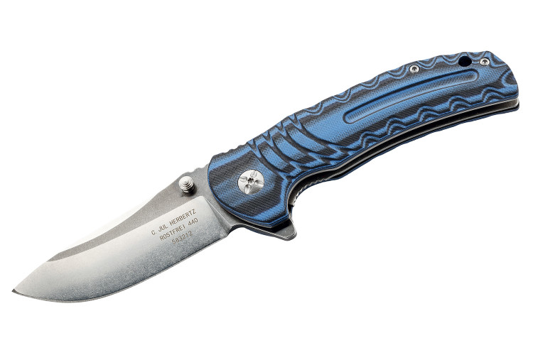 Couteau pliant Herbertz 583212 manche G10 antid&eacute;rapant bicolore 11,5cm + &eacute;tui