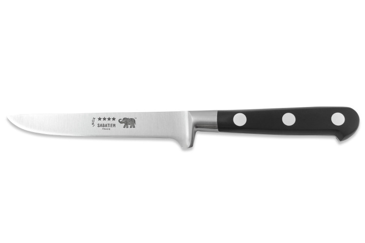 Couteau &agrave; d&eacute;sosser Sabatier &Eacute;l&eacute;phant Id&eacute;al Forg&eacute; 13cm manche nylon noir
