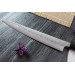 Couteau sujihiki japonais artisanal Wusaki Yoshi G3 honoki 24cm