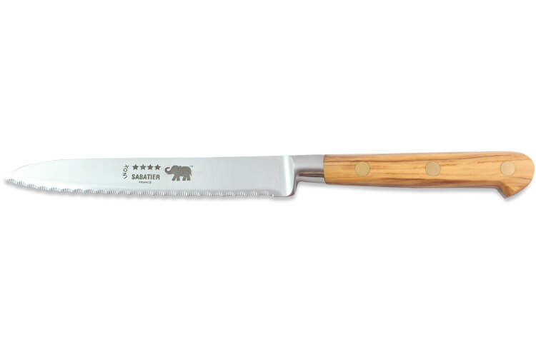 Couteau à tomates Sabatier Éléphant Idéal Forgé microdenté 13cm manche en olivier
