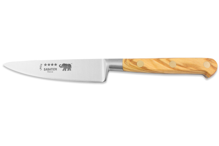 Couteau d'office Sabatier &Eacute;l&eacute;phant Id&eacute;al Forg&eacute; 10cm manche en olivier