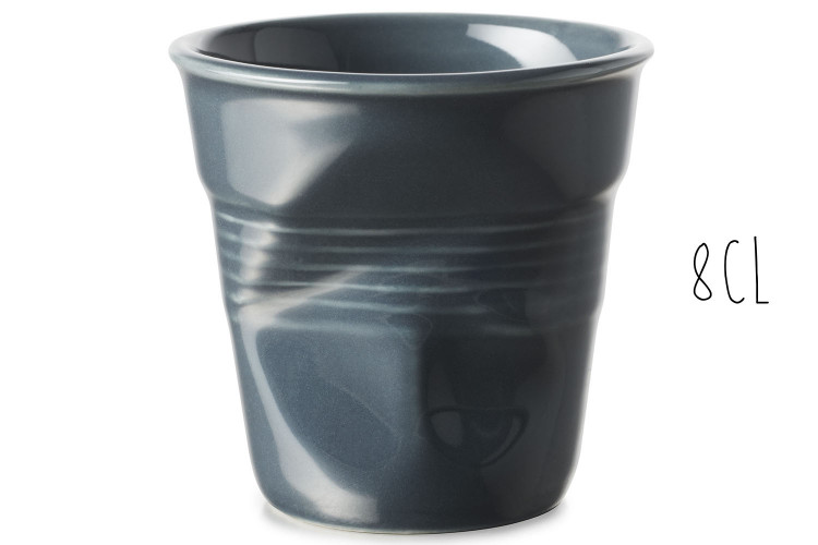 Tasse Revol Espresso Froiss&eacute; 8cl en porcelaine Graphite
