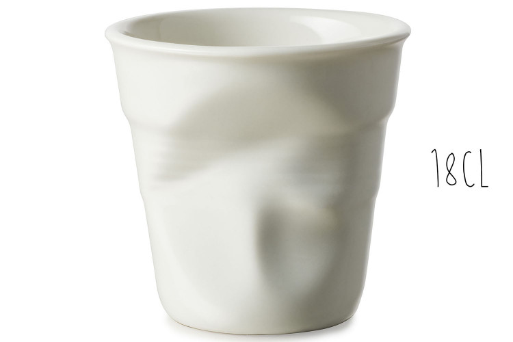 Tasse Revol Cappuccino Froiss&eacute; 18cl en porcelaine Blanc Coquille