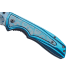 Couteau pliant Herbertz 586312 manche acier inox/titane bleu motif damassé 11,4cm