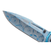Couteau pliant Herbertz 586312 manche acier inox/titane bleu motif damassé 11,4cm