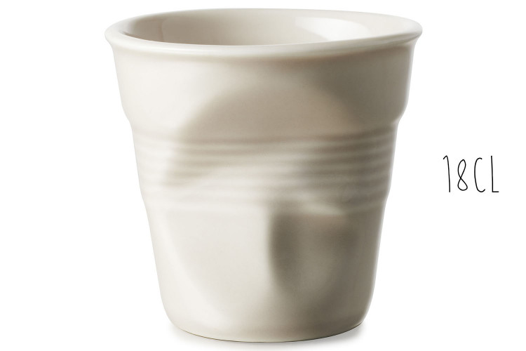 Tasse Revol Cappuccino Froiss&eacute; 18cl en porcelaine Gris Galet