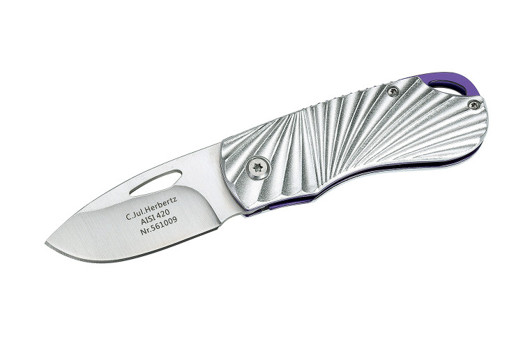 Couteau pliant Herbertz 561009 manche aluminium d&eacute;cor spiral 9cm