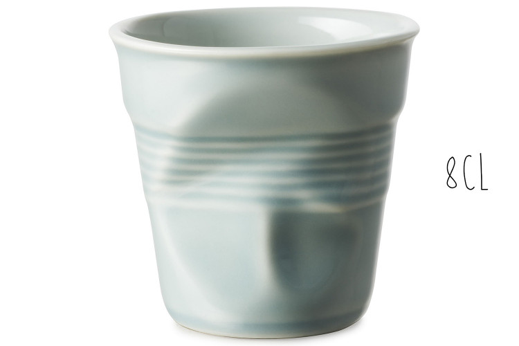 Tasse Revol Espresso Froiss&eacute; 8cl en porcelaine Bleu Mistral