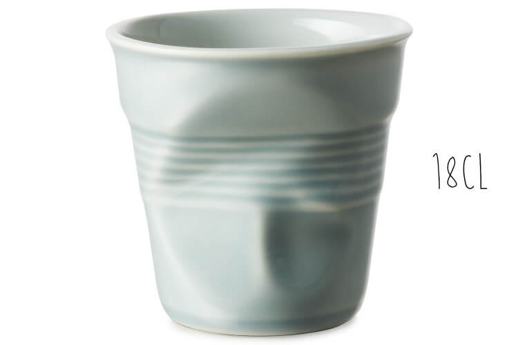Tasse Revol Cappuccino Froissé 18cl en porcelaine Bleu Mistral