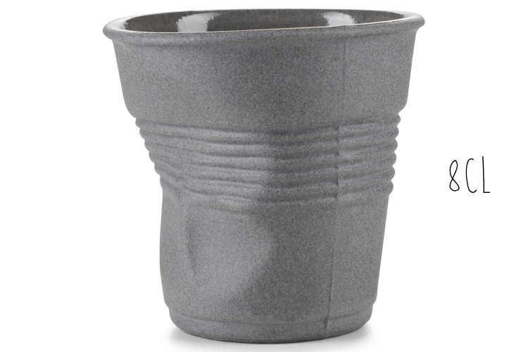 Tasse Revol Espresso Froiss&eacute; 8cl Recyclay Gris