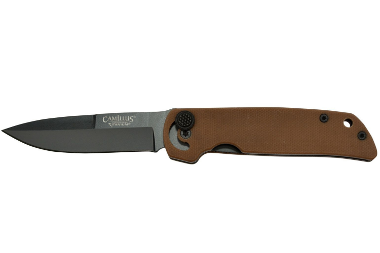 Couteau pliant Camillus Mini Cuda manche en G10 marron 9,5cm 