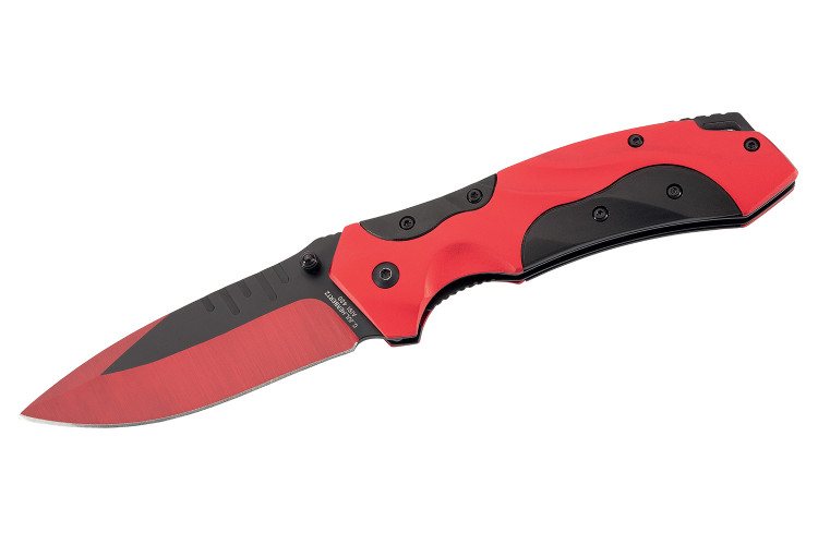 Couteau pliant Herbertz 568312 manche compact en aluminium rouge et noir 12cm
