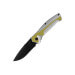 Couteau pliant Herbertz 566311 lame noire et manche aluminium argenté / jaune 11,4cm