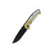 Couteau pliant Herbertz 566311 lame noire et manche aluminium argenté / jaune 11,4cm