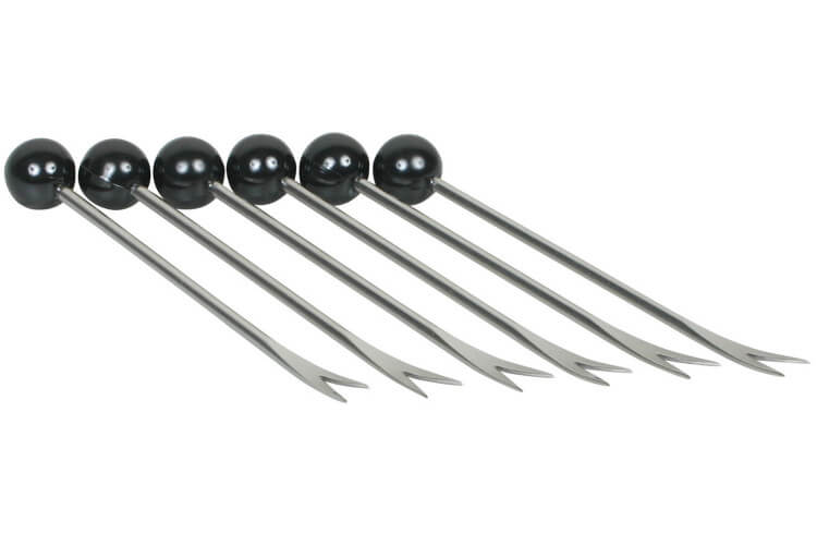 Lot de 6 piques-escargots en acier inoxydable