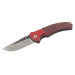 Couteau pliant Herbertz 589412 manche en G10 rouge texture antidérapante 11,7cm + étui