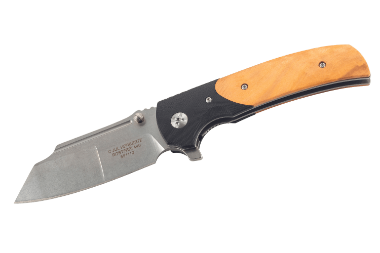 Couteau pliant Herbertz 591112 manche en G10 et bois d'euonymus 11,7cm