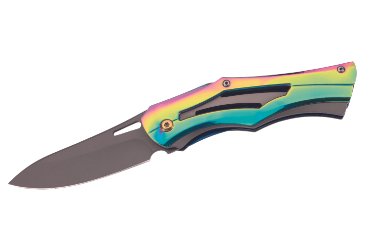 Couteau pliant Herbertz 579312 manche squelette à trois couches d'acier inox multicolore 12cm 