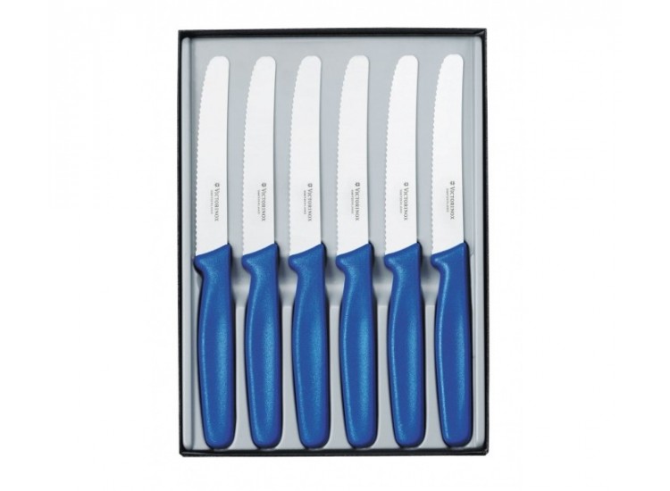 Coffret 6 couteaux de table Victorinox - Manche bleu