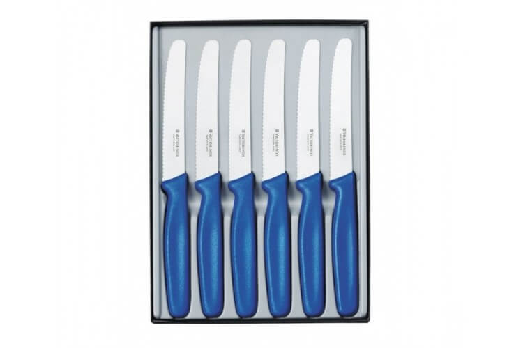 Coffret 6 couteaux de table Victorinox - Manche bleu