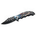 Couteau pliant Herbertz 594812 lame ajourée et manche ergonomique alu motif faucheuse 12cm
