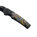 Couteau pliant Herbertz 594712 manche en aluminium noir avec motif dragon d'Asie 12cm
