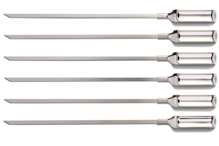 Set de 6 piques &agrave; brochettes OXO en acier inoxydable r&eacute;utilisables