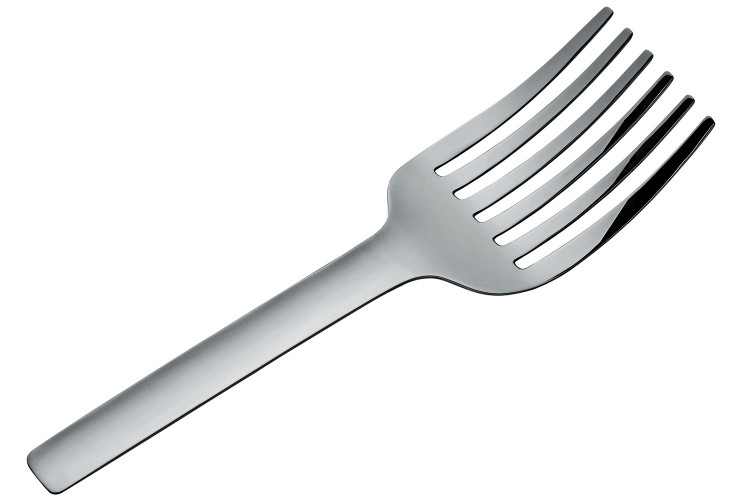 Fourchette spaghetti Alessi Tibidabo tout acier inox design par Kristiina Lassus