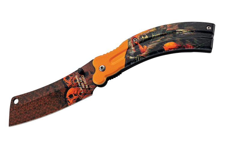 Couteau pliant Herbertz 592 d&eacute;cor imprim&eacute; 3D "The grim reaper" manche alu 12cm