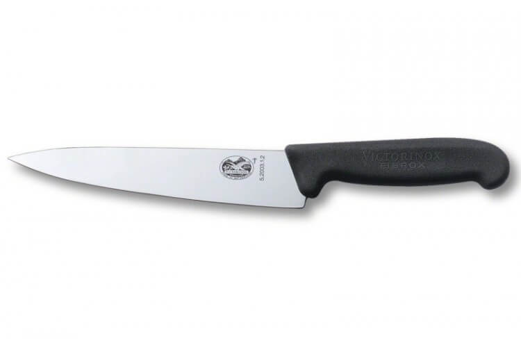 Couteau éminceur/cuisine lame 12cm manche fibrox noir Victorinox 5.2003.12