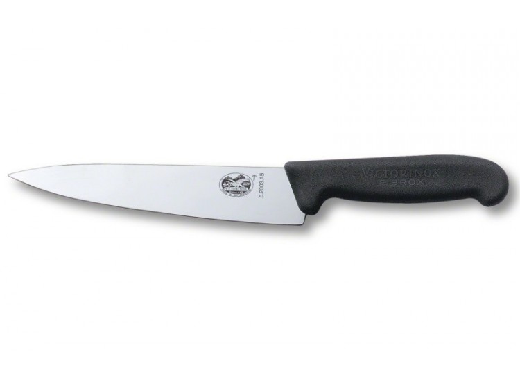 Couteau &eacute;minceur/cuisine lame 15cm manche fibrox noir Victorinox 5.2003.15