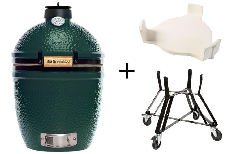Pack Big Green Egg Small barbecue + convEGGtor + berceau à roulettes
