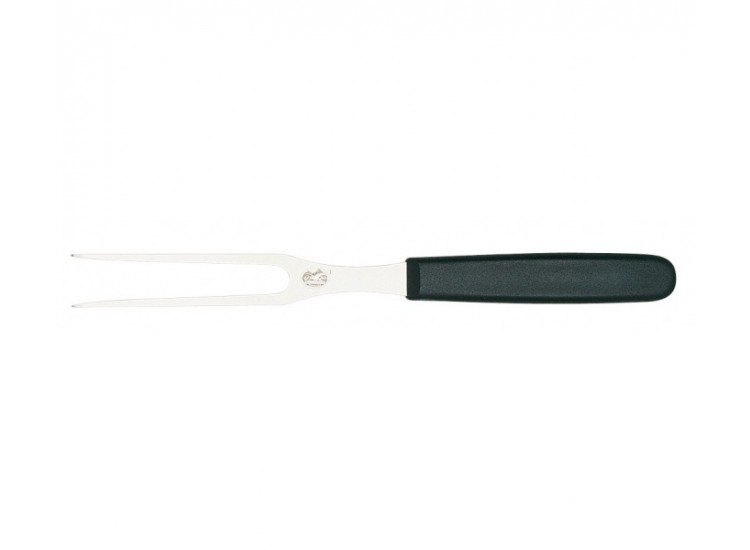 Fourchette &agrave; d&eacute;couper, manche noir, lame inox 15 cm Victorinox