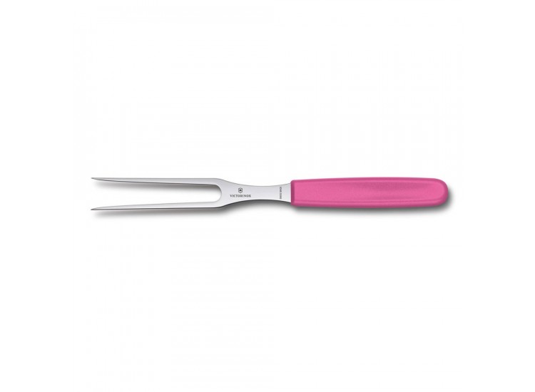Fourchette &agrave; d&eacute;couper manche rose lame inox 15cm Victorinox