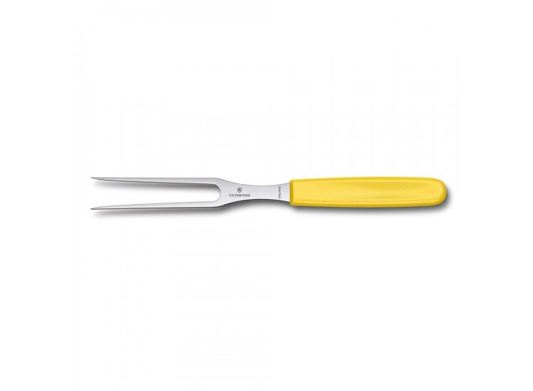 Fourchette &agrave; d&eacute;couper manche jaune lame inox 15cm Victorinox